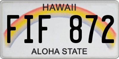 HI license plate FIF872