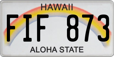 HI license plate FIF873