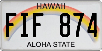 HI license plate FIF874