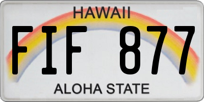 HI license plate FIF877