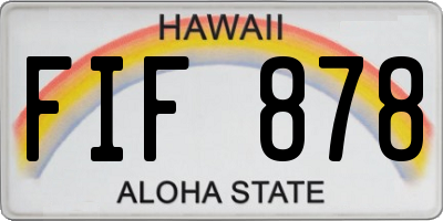 HI license plate FIF878