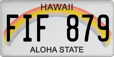 HI license plate FIF879