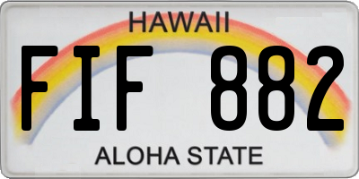 HI license plate FIF882