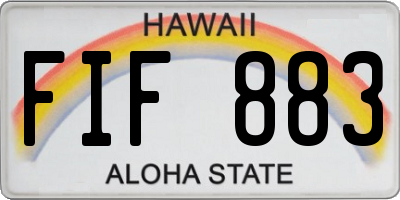 HI license plate FIF883
