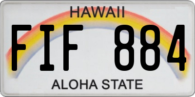 HI license plate FIF884