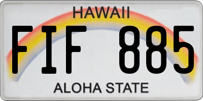 HI license plate FIF885
