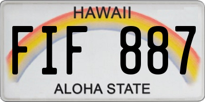 HI license plate FIF887