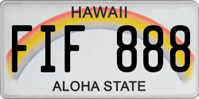 HI license plate FIF888