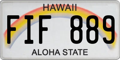 HI license plate FIF889