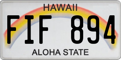 HI license plate FIF894