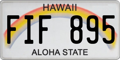 HI license plate FIF895