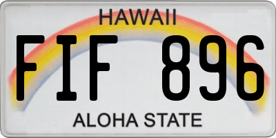 HI license plate FIF896