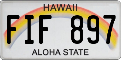 HI license plate FIF897