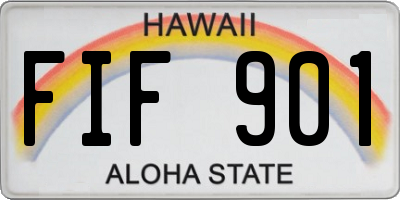 HI license plate FIF901