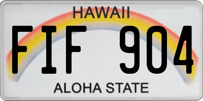 HI license plate FIF904