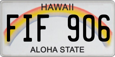 HI license plate FIF906