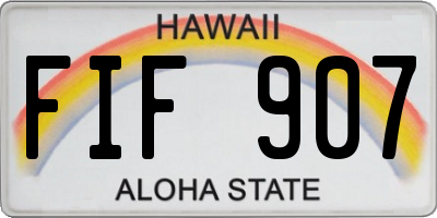 HI license plate FIF907