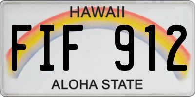 HI license plate FIF912