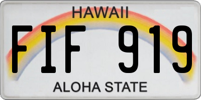 HI license plate FIF919