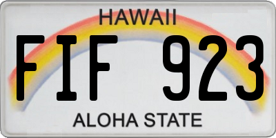 HI license plate FIF923