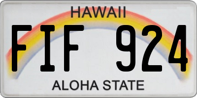 HI license plate FIF924