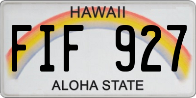 HI license plate FIF927