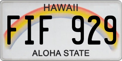 HI license plate FIF929