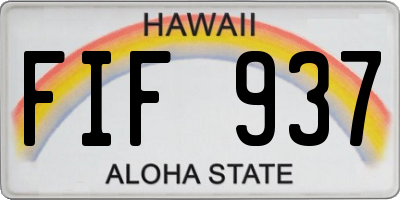 HI license plate FIF937