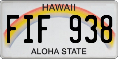 HI license plate FIF938