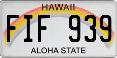 HI license plate FIF939
