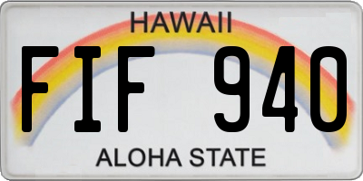HI license plate FIF940