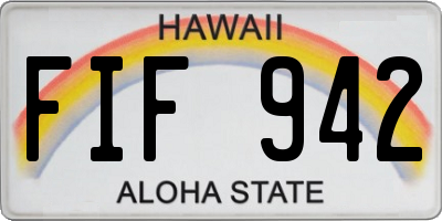 HI license plate FIF942