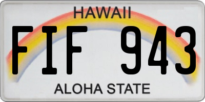 HI license plate FIF943
