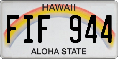 HI license plate FIF944