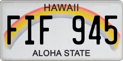 HI license plate FIF945