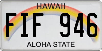 HI license plate FIF946