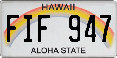 HI license plate FIF947
