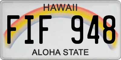 HI license plate FIF948