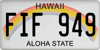 HI license plate FIF949