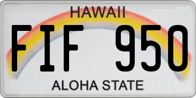 HI license plate FIF950