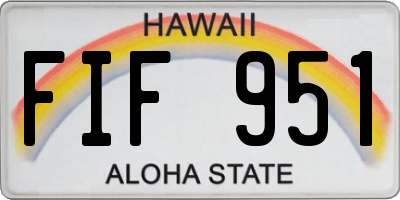 HI license plate FIF951
