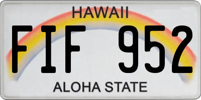HI license plate FIF952