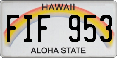 HI license plate FIF953