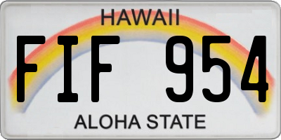 HI license plate FIF954