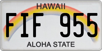 HI license plate FIF955