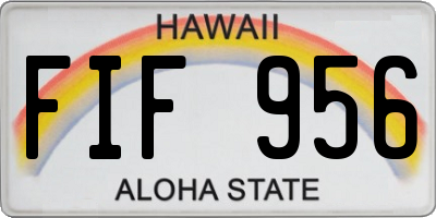 HI license plate FIF956