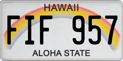 HI license plate FIF957