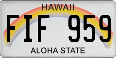 HI license plate FIF959