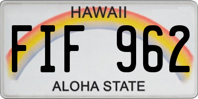 HI license plate FIF962