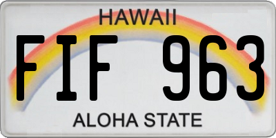 HI license plate FIF963